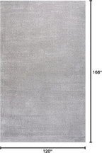 Eyely UES100K-14 Supersoft Haze Solid Low-Pile Indoor Area Rug, Coastal, Bohemian, Minimalist, Classic, Casual for Bedroom,Kitchen,Living Room,Non Shedding,Easy-Washing, Gray, 10 X 14