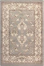 Superior Elegant Kingfield Collection Area Rug, 8mm Pile Height with Jute Backing, Classic Bordered Rug Design, Anti-Static, Water-Repellent Rugs - Slate, 2' x 3' Rug