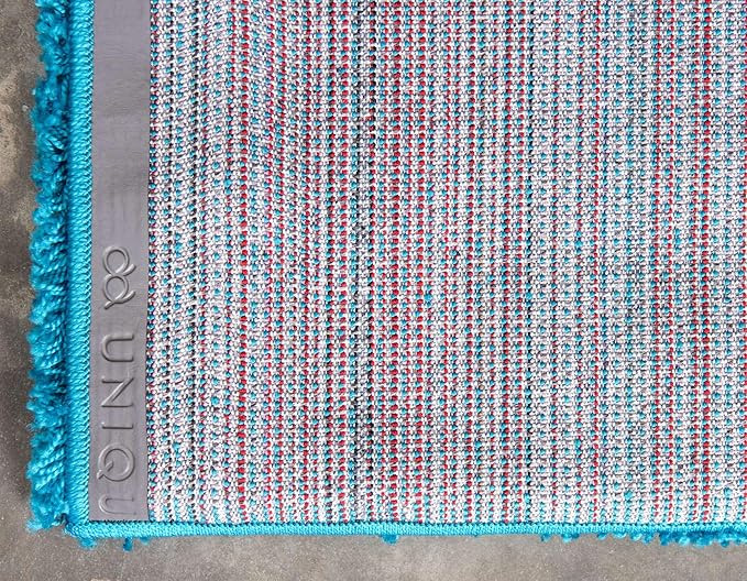 Unique Loom Solid Shag Collection Area Rug (2' x 3' 1" Rectangle, Turquoise)