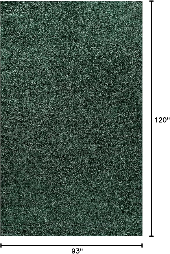 Eyely UES100L-8 Supersoft Haze Solid Low-Pile Indoor Area Rug Casual;Contemporary;Solid;Traditional, Bedroom, Kitchen, Living Room, Easy-Cleaning, Non-Shedding, 8 X 10, Emerald