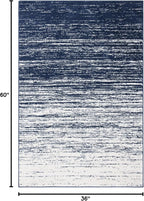 SAFAVIEH Area Rug 3x5 - Adirondack Collection - Navy & Ivory, Modern Ombre Design, Non Shedding & Easy to Clean, Ideal for Living Room, Bedroom, Office, Dining Space (ADR113N)