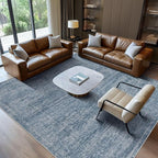 Area Rug Living Room Rugs - 10x14 Abstract Large Soft Indoor Washable Rug Neutral Modern Low Pile Carpet for Bedroom Dining Room Farmhouse Home Office - Dark Blue