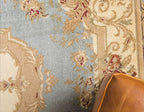 Unique Loom Versailles Collection Traditional Classic Medallion Motif Area Rug (9' 0 x 12' 0 Rectangular, Slate Blue/ Ivory)