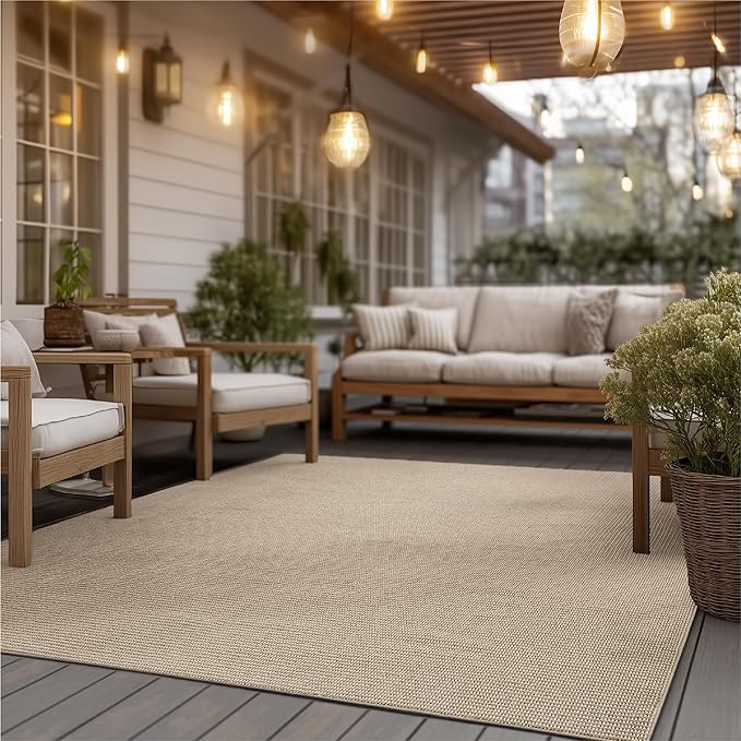 Bedsure 6x9 Faux Wool Area Rugs for Living Room, Machine Washable Carpet, Non-Slip Backing, Pet Friendly Throw Rug for Bedroom Dining Room, Natural Ivory