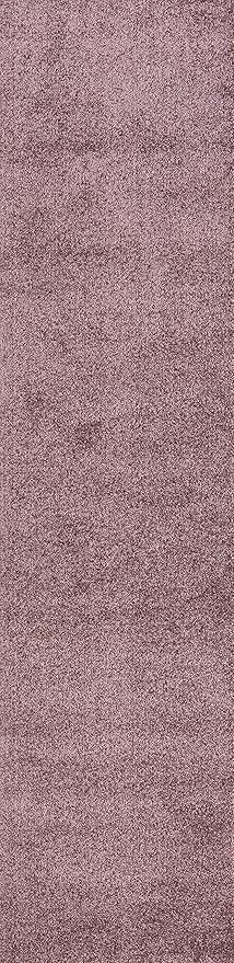 JONATHAN Y Haze Solid Low-Pile Light Purple Runner Rug 2x8, Coastal,Bohemian,Minimalist,Classic, Easy-Cleaning for Living Room,Bedroom,Kitchen,Pet Friendly,Non-Shedding (SEU100R-28)