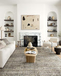 Loloi Layla Collection LAY-13 Antique/Moss 5'-0" x 7'-6" .13" Thick Area Rug, Soft, Durable, Vintage Inspired, Distressed, Low Pile, Non-Shedding, Easy Clean, Printed, Living Room Rug