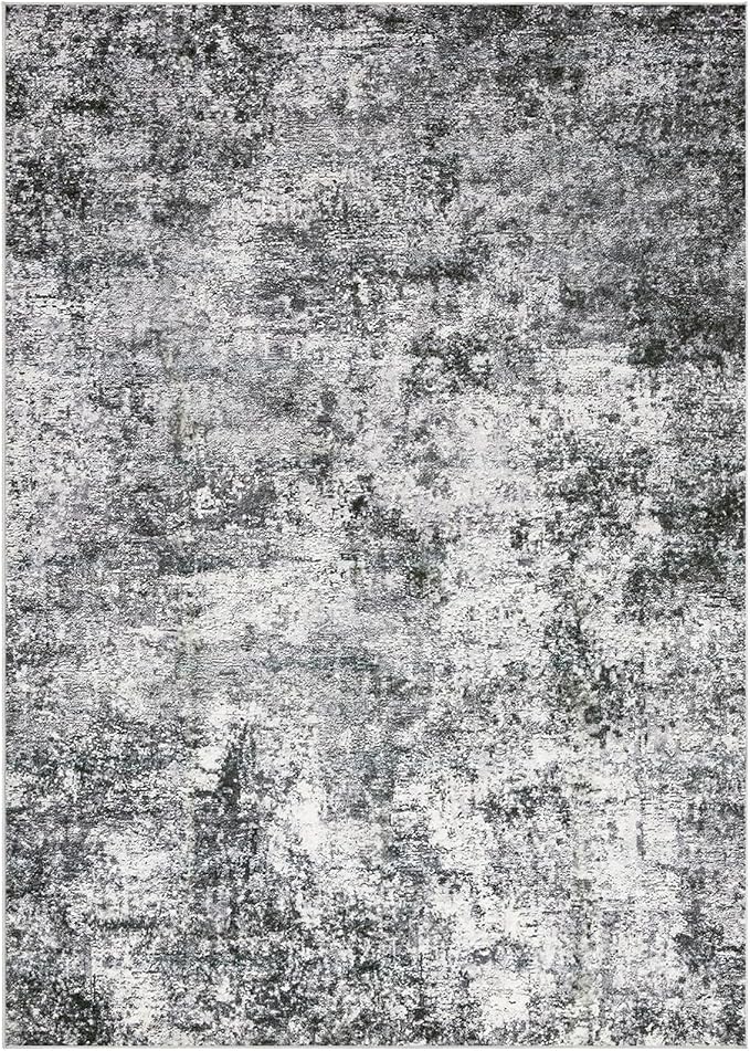 Area Rug Living Room Rugs - 5x8 Large Soft Indoor Neutral Modern Abstract Low Pile Washable Rug Carpet for Bedroom Dining Room Farmhouse Home Office - Grey