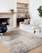 Loloi Teagan Collection TEA-06 Sand/Mist 5'-3" x 7'-6" Area Rug, Large, Soft Neutral Rug, High-Traffic for Living Room, Bedroom, Home Office, Dining Area