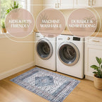 Washable Area Rug. Modern Farmhouse. Vintage. Turkish. Bohemian. Distressed. Oriental. Traditional. Rugs for Living Room. Dining. Bedroom. Office. Entryway. Foyer. (859NC, 2'5 x 9'8)