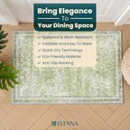 Istana 2x3 Area Rug - Light Green Boho Rugs for Living Room 2x3 - Foldable Small Rugs for Bedroom - Stain Resistant Washable Rug Non Slip - Eco-Friendly Area Rugs Indoor