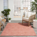 Nourison Home Versatile Coral Orange 5' x 7' Area Rug - Easy Clean, Non Shedding, Bed Room, Living Room, Dining Room, Kitchen (5' x 7')