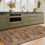 Brown 2x5 Entryway Runner Rugs, Small Runners for Kitchen, Door Mat Indoor Entrance, Bathroom, Non-Slip Low-Pile Washable Stain Resistant, Vintage Taupe Earthy Decor