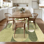 Large Green Area Rugs 8x10 Washable Rug for Living Room Bedroom Dining Room,Modern Geometric Non Slip Carpet