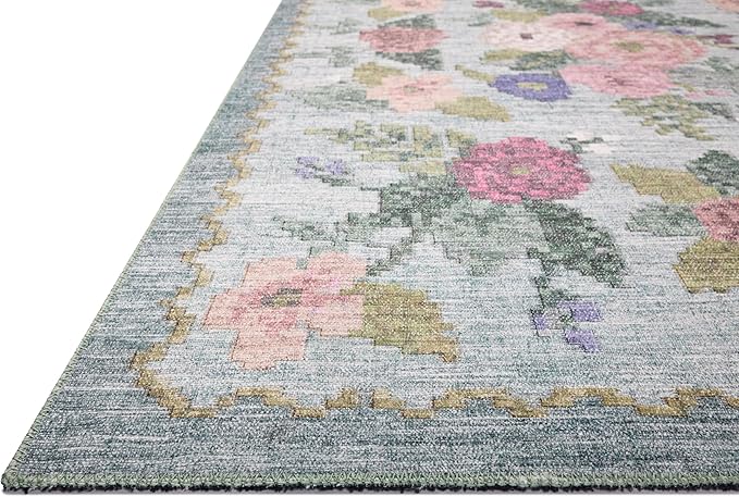 Loloi Rifle Paper Co. Rosa Collection RSA-02 Sky 2'-6" x 7'-6" Runner Rug