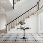 Dash & Albert Andri Plaid Black Machine Washable Rug, 6 X 9 Feet, Black/White Plaid Pattern