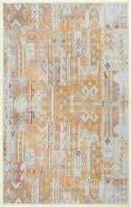 GLN Rugs Traditional Collection - Machine Washable Area Rug, Traditional Washable, Non Slip, Low Pile Chenille Rug, Living Room, Bedroom, Kitchen Rug (2' x 3' Sand/Light Gray)