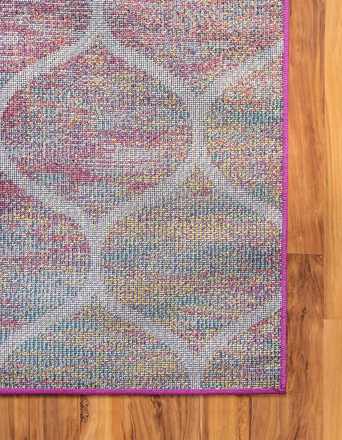 Rugs.com Lattice Frieze Collection Rug – 2' x 4' Runner Multi Medium Rug Perfect for Living Rooms, Large Dining Rooms, Open Floorplans