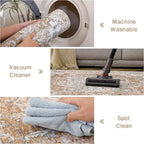 GENIMO Area Rug 2x3 Indoor Machine Washable Doormat, Low Pile Vintage Rugs, Small Retro Lightweight Entryway Mat for Entrance, Hallway, Kitchen and Corridor, Orange