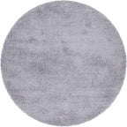 Unique Loom Davos Shag Collection Area Rug - Solid (6' 7" Round, Sterling)