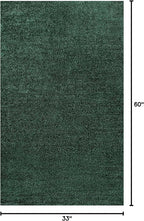 Eyely UES100L-3 Supersoft Haze Solid Low-Pile Indoor Area Rug Casual;Contemporary;Solid;Traditional, Bedroom, Kitchen, Living Room, Easy-Cleaning, Non-Shedding, 3 X 5, Emerald