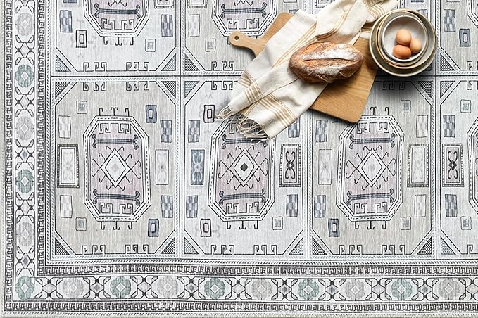 Fame Living Faded Oushak Rug, Turkish Vintage Floral Pastel Large Oversized Area Rugs for Living Room Dining Bedroom Kitchen Bathroom Nursery (848BrCr, 2'5" x 4'9")