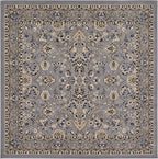 Unique Loom Sialk Hill Collection Area Rug - Washington (7' 10" Square Gray/Black)