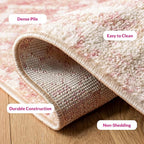 SAFAVIEH Adirondack Collection Area Rug - 9' x 12', Rose & Gold, Modern Diamond Distressed Design, Non-Shedding & Easy Care, Ideal for High Traffic Areas in Living Room, Bedroom (ADR131Q)