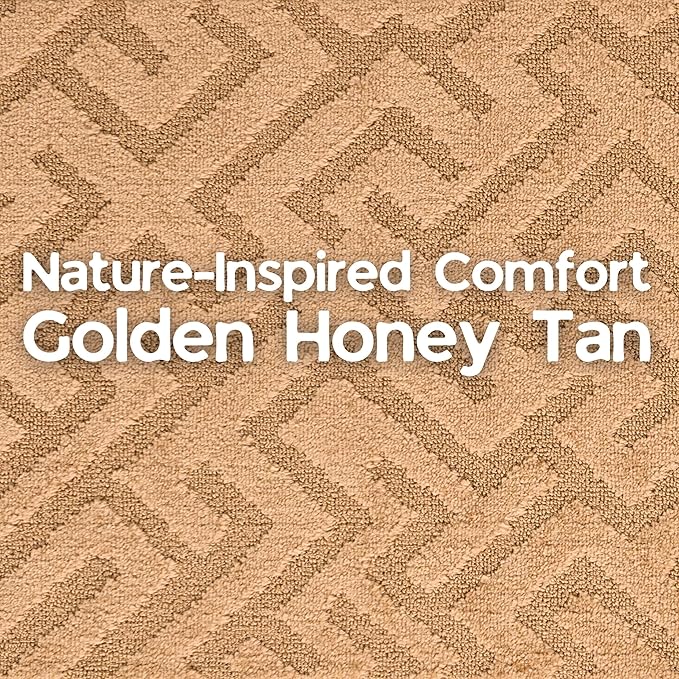 13ft Custom Hallway Rug - Gold Tan | Non-Slip Rubber Backed | Washable & Pet Friendly | Edge Bound
