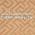 35ft Custom Size Runner Rug by The Foot for Extra Long Hallways - Gold Tan | Non-Slip | Washable & Edge Bound