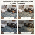 Bavni Washable Runner Rug 2x5, Non Slip Vintage Hallway Runner, Ultra Thin Low Pile Washable Carpet for Kitchen Entryway Bedroom, Blue