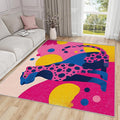 Leopard Washable Rugs - 5x8ft - Colorful Abstract Geometric Animal Pop Art Rugs for Living Room Non Slip Low Pile Area Rug for Bedroom, Leopard Carpets Room Decor & Gifts