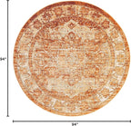 Unique Loom Isabella Collection Area Rug - Adjani (7' 10" Round, Rust Red/ Black)