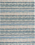 Dash & Albert Paint Chip Stone Hand Micro Hooked Wool Rug, 7.5 X 9.5 Feet, Blue/Green Geometric Pattern