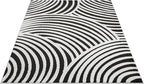 Abani Nomad Cream & Black Area Rug 2' x 3' for Living Room, Bedroom - Black Linear Curves Design - Durable & Easy to Clean