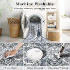 3x5 Vintage Area Rugs for Indoor Entrance Stain Resistant Washable Entryway Rug Ultra Soft Low Pile Lightweight Carpet Faux Wool Rugs for Living Room Bedroom Playroom Home Office
