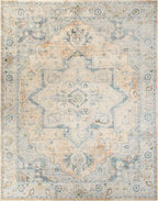 Nourison Home Astra Machine Washable Beige Blue 7'10" x 10' Area Rug - Easy Clean, Non Shedding, Bed Room, Living Room, Dining Room, Kitchen (8' x 10')