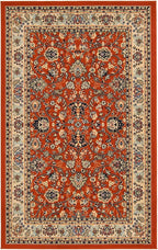 Rugs.com Yasmin Collection Rug – 5' x 8' Terracotta Medium Rug Perfect for Bedrooms, Dining Rooms, Living Rooms