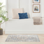 Nourison Home Astra Machine Washable Denim Multicolor 3'3" x 5' Area Rug - Easy Clean, Non Shedding, Bed Room, Living Room, Dining Room, Kitchen (3' x 5')