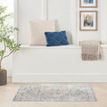 Nourison Home Astra Machine Washable Denim Multicolor 4' x 6' Area Rug - Easy Clean, Non Shedding, Bed Room, Living Room, Dining Room, Kitchen (4' x 6')