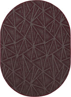 Furnish my Place Geometrical Pattern Indoor/Outdoor Refine Burgundy Abstract Area Rug, Doorway Mat, Contemporary Rug for Living Room, Entryway, Made in USA - 3' x 12' Oval