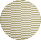 Unique Loom Outdoor Striped Collection Area Rug - Striped (7' 10" Round Green/Ivory)