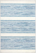 Dash & Albert Ellington Stripe Blue Machine Washable Rug, 6 X 9 Feet, Blue Stripe Pattern