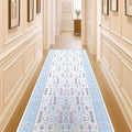 Fame Living Cream Blue Oushak Rug, Modern Rugs, Vintage, Turkish, Eclectic, Floral, Pastel, Washable, Small Throw, Accent Area Rug for Living Room, Bedroom, Kitchen, Bathroom, 2'5"x4'9