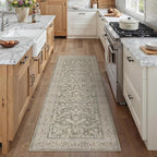 Brown 2x5 Runner Rug Vintage Area Carpet Hallway Indoor Kitchen Washable Low Pile Traditional Distressed Retro Accent Throw Rug Non Slip for Laundry Bathroom Office
