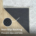 Bloom Rugs Washable Non-Slip 5' x 7' Rug - Gray/Pebble Striped Area Rug for Living Room, Bedroom, Dining Room, and Kitchen - Exact Size: 5' x 7'