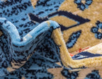 Unique Loom Taftan Collection Border Geometric Tribal Inspired Design Area Rug (8' 0 x 10' 0 Rectangular, Light Blue/ Gold)