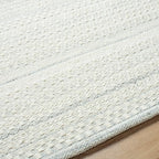 Mark&Day Wool Rugs, 5x8 Precious Solid and Border Cream/Light Slate Area Rug, Cream Grey Carpet for Living Room, Bedroom or Kitchen (5' x 7'6")