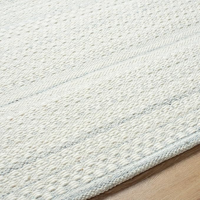 Mark&Day Wool Rugs, 2x3 Precious Solid and Border Cream/Light Slate Area Rug, Cream Grey Carpet for Living Room, Bedroom or Kitchen (2' x 3')