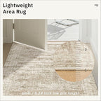 Runner Rug 2'6" x 10' Washable Non-Slip Runner Rugs for Kitchen Bathroom Laundry Room Vintage Ultra Thin Runners for Hallway Entryway Brown