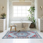 Fame Living Washable Area Rug. Modern Farmhouse. Vintage. Turkish. Bohemian. Distressed. Oriental. Traditional. Rugs for Living Room. Dining. Bedroom. Office. Entryway. Foyer. (856BlM, 5' x 6'9")